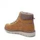 Botines planos Xti marrones con cordones y detalle textil en el tobillo