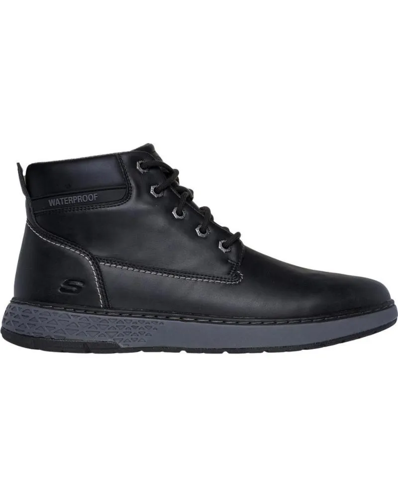 BOTINES SKECHERS  DE HOMBRE GARLAN  DENO  NEGRO