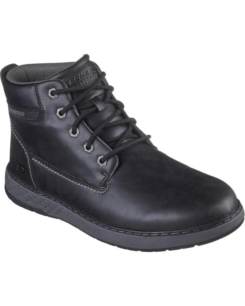 BOTINES SKECHERS  DE HOMBRE GARLAN  DENO  NEGRO