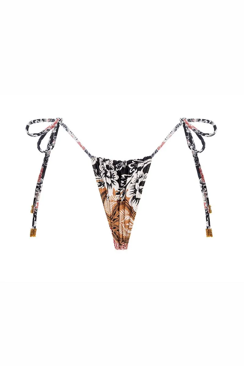 Bottom de bikini reversible y bordado al