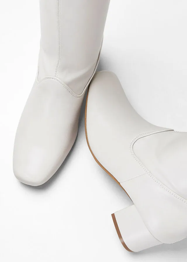 Botín elástico Blanco lana