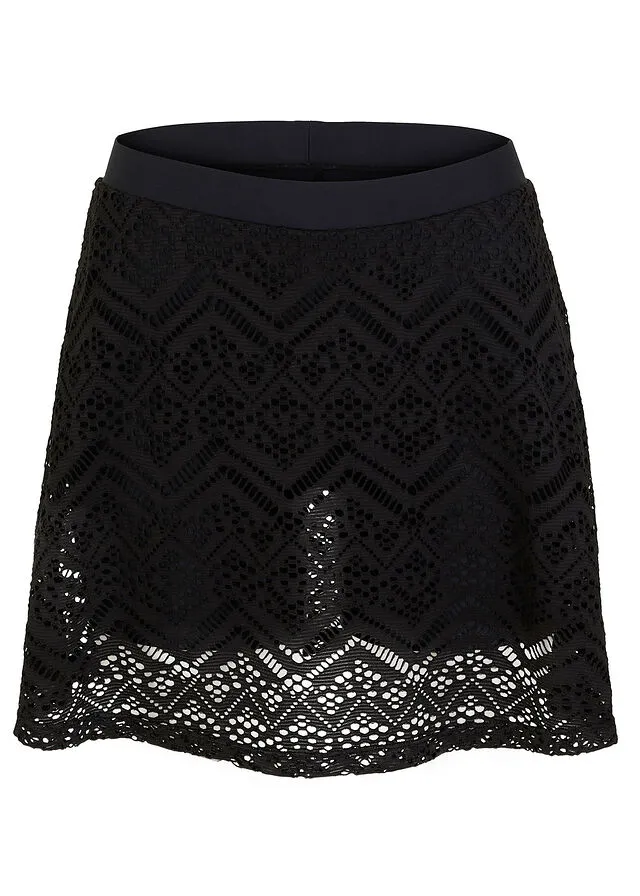 Braga de bikini con falda Negro