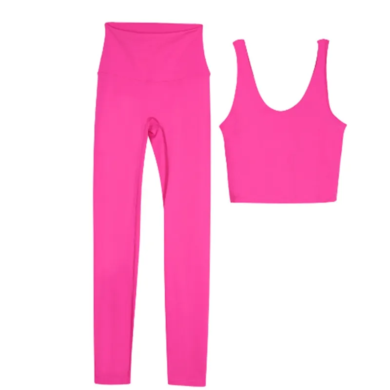 Brail y pantalones de yoga de yoga femeninos Conjuntos de fitness a prueba de choque en forma de chapucería en forma de U Leggin