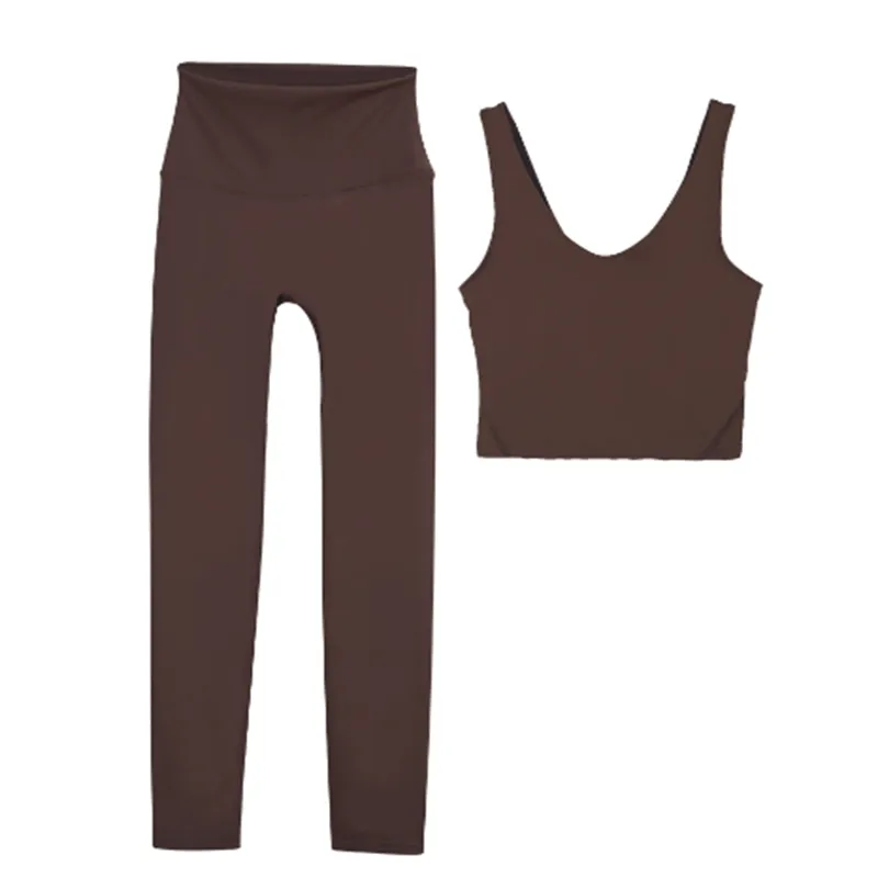 Brail y pantalones de yoga de yoga femeninos Conjuntos de fitness a prueba de choque en forma de chapucería en forma de U Leggin