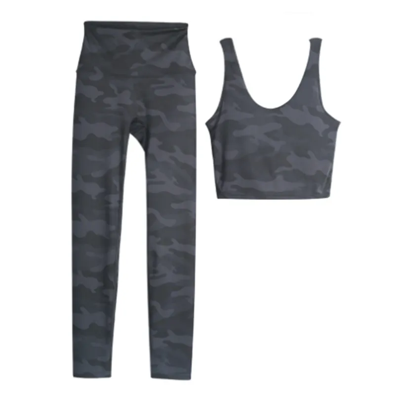 Brail y pantalones de yoga de yoga femeninos Conjuntos de fitness a prueba de choque en forma de chapucería en forma de U Leggin