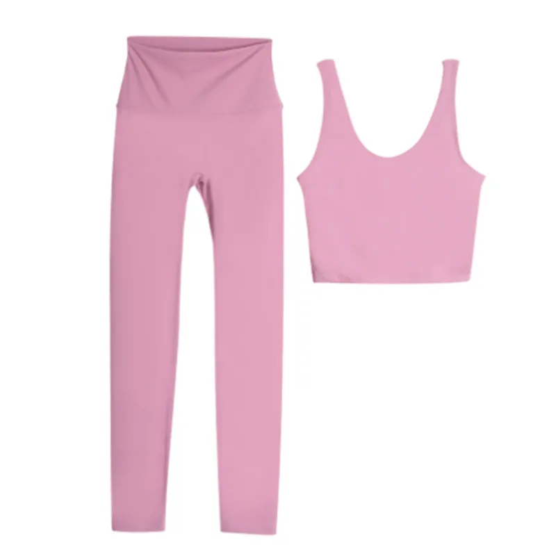 Brail y pantalones de yoga de yoga femeninos Conjuntos de fitness a prueba de choque en forma de chapucería en forma de U Leggin