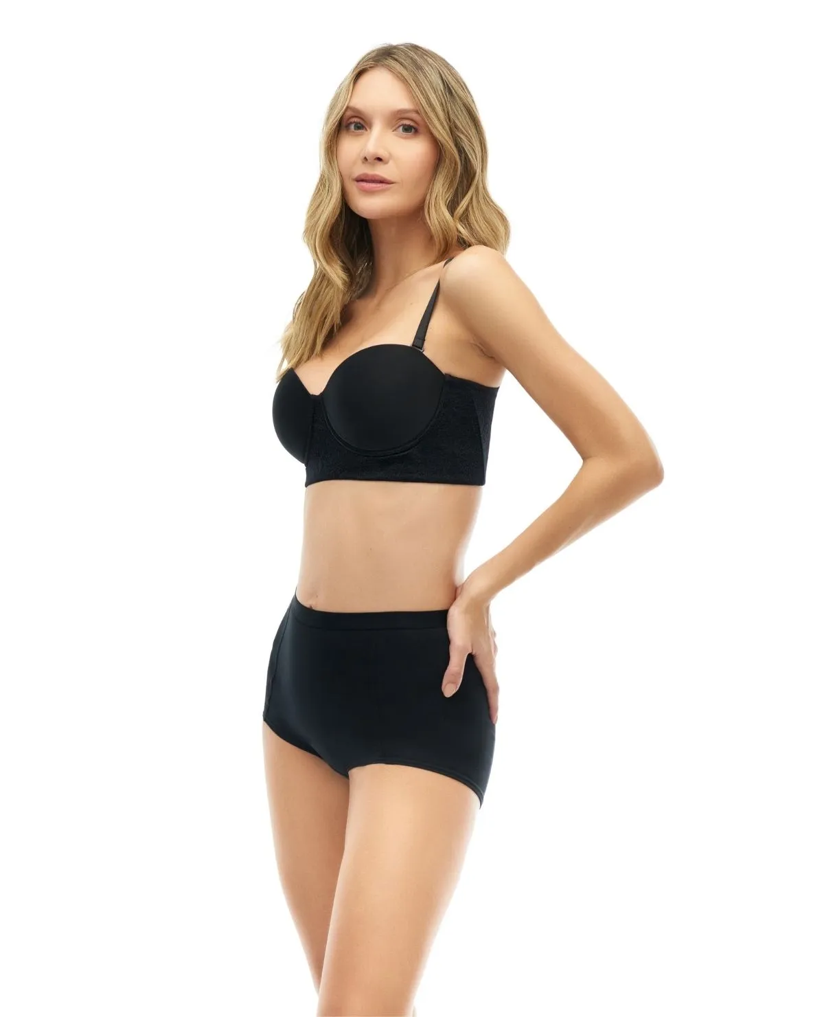 Brasier strapless | Copas redondeadas | Con varillas | Base ancha | Con powernet | Varillas laterales