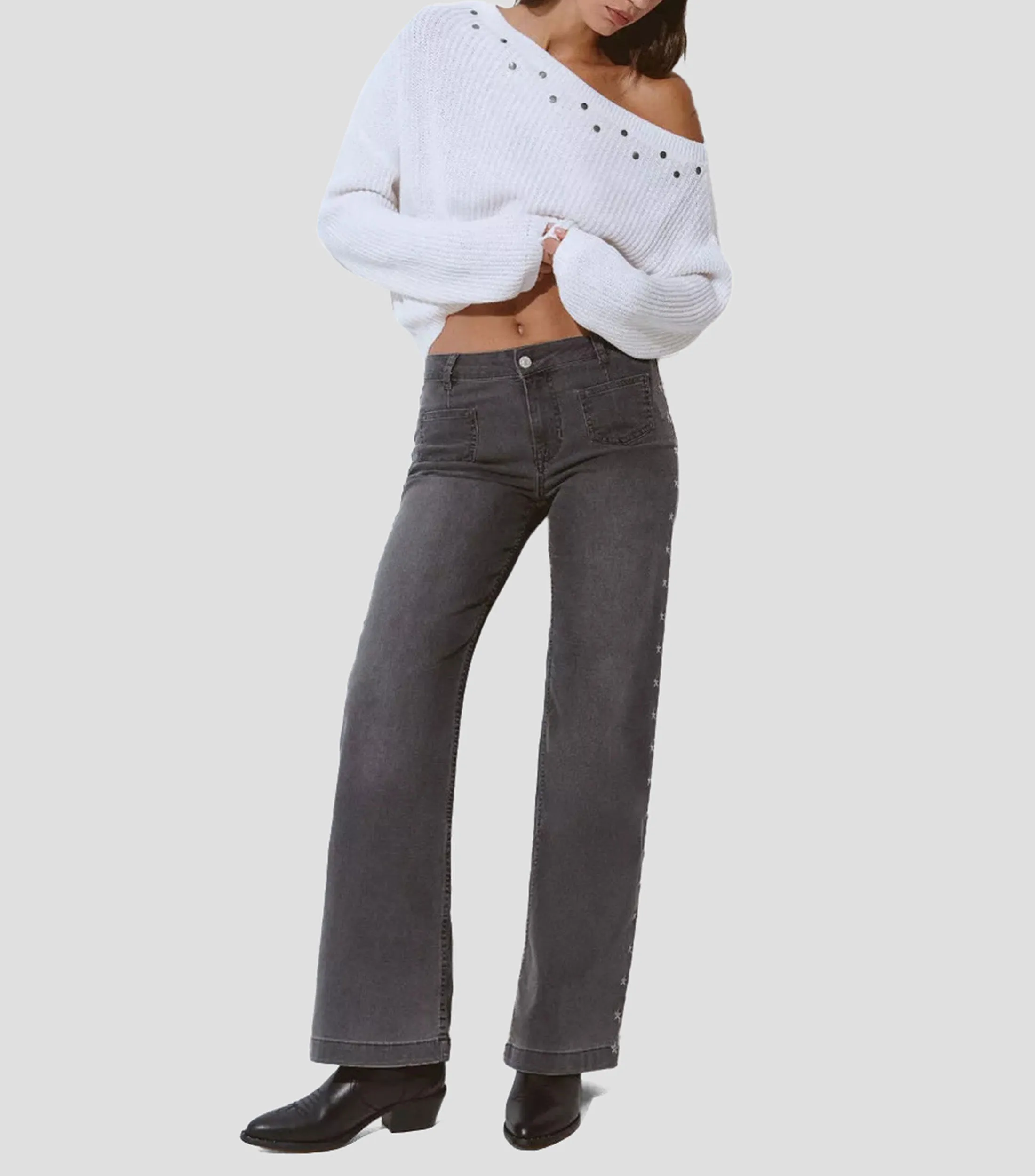Brownie Jeans culotte con estrellas Mujer