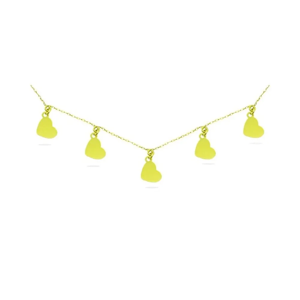 Cadena de oro 18k con corazones de 6mm