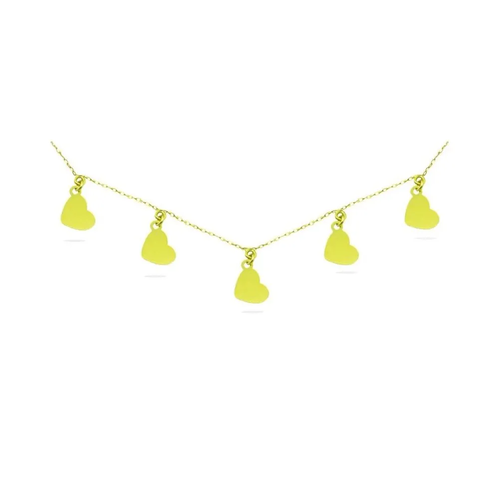 Cadena de oro 18k con corazones de 6mm