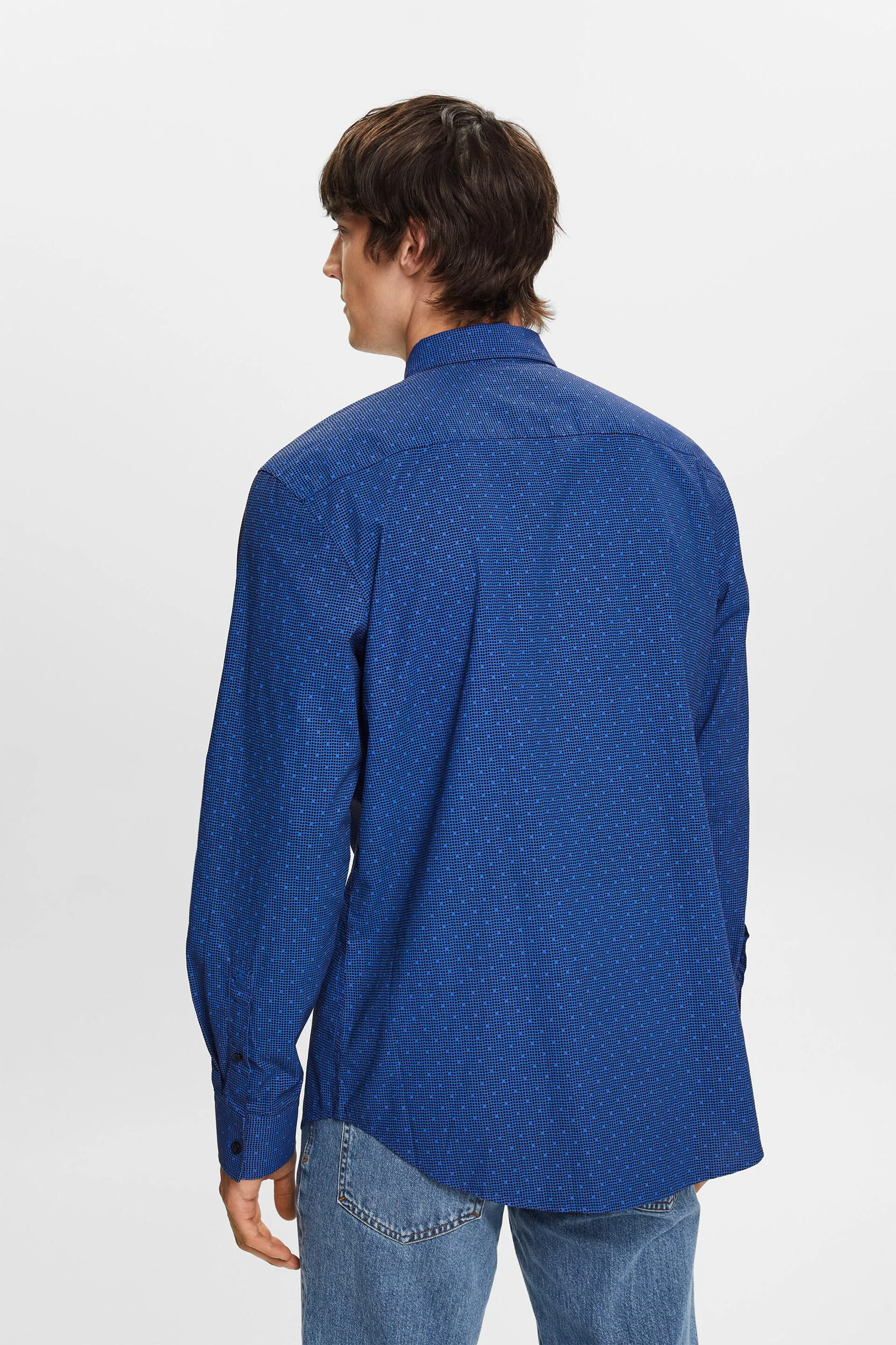 Camisa de cuello abotonado con estampado, 100% algodón