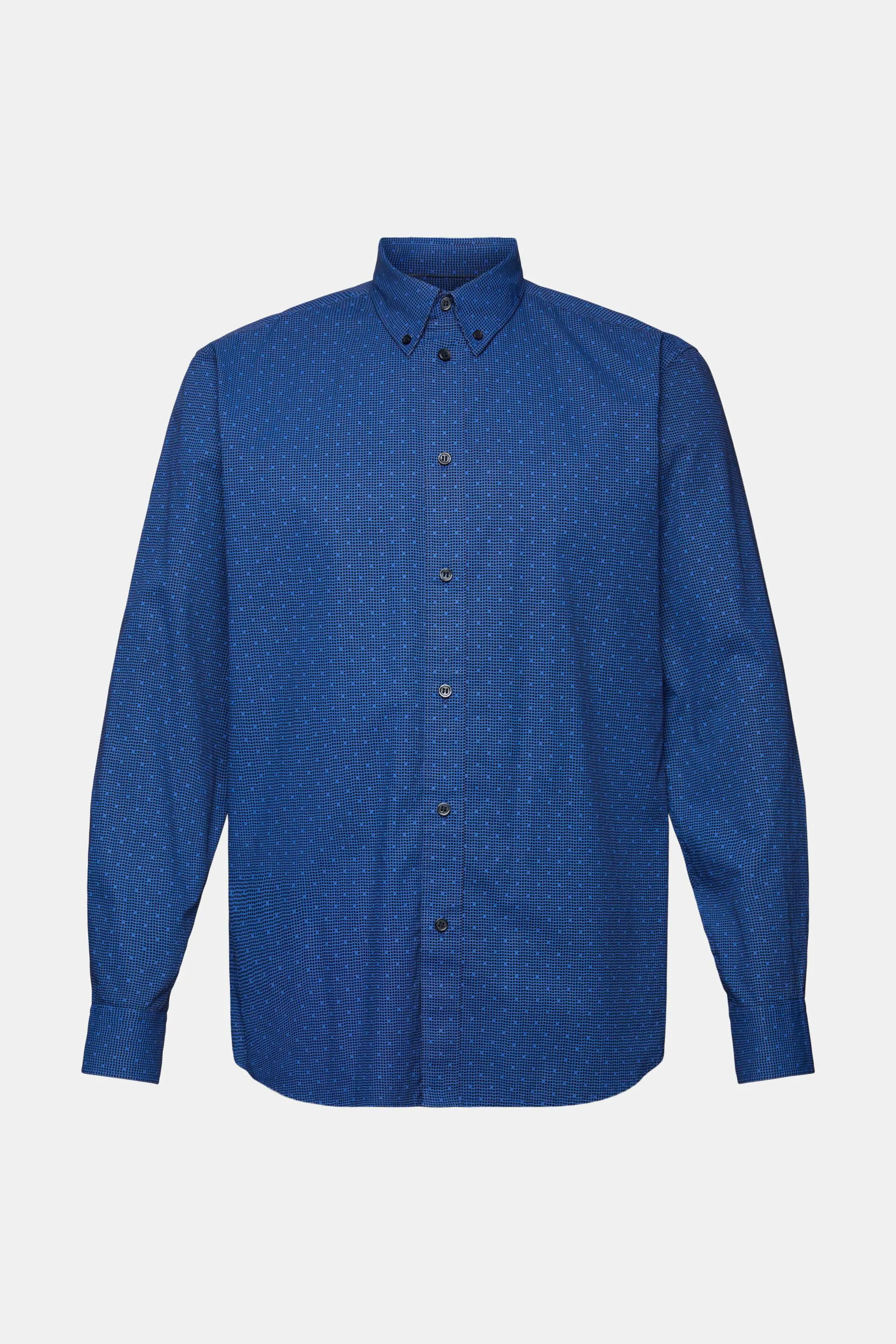 Camisa de cuello abotonado con estampado, 100% algodón