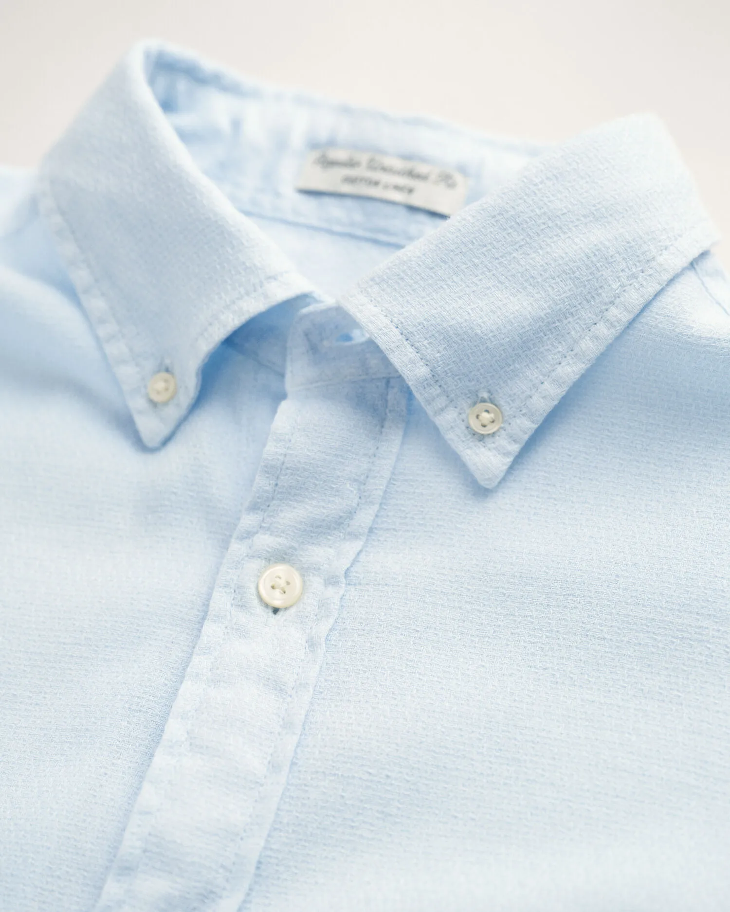 Camisa Regular Fit de algodón y lino con textura