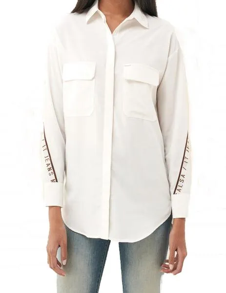 camisa salsa  con tira logo