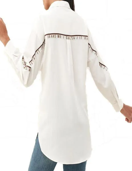 camisa salsa  con tira logo