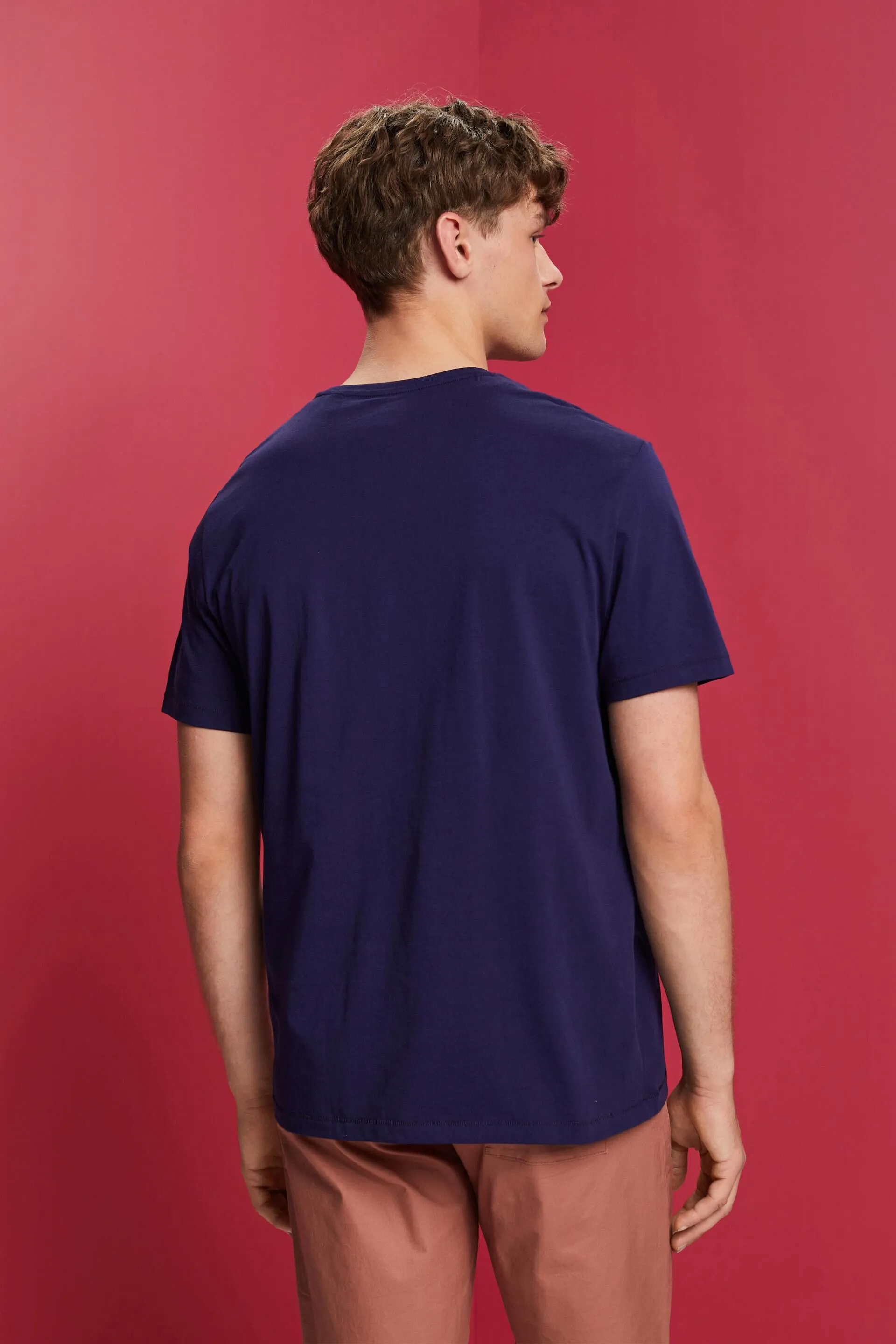 Camiseta de cuello redondo con estampado, 100% algodón