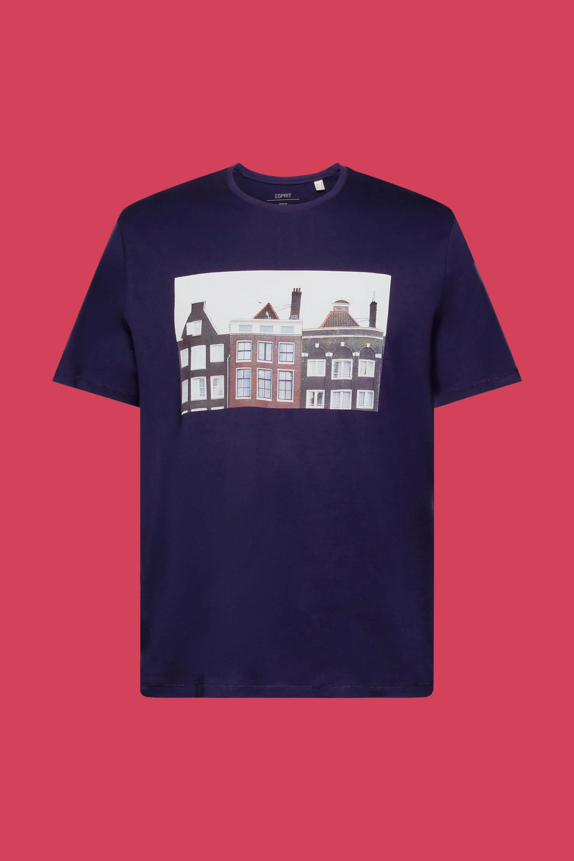 Camiseta de cuello redondo con estampado, 100% algodón