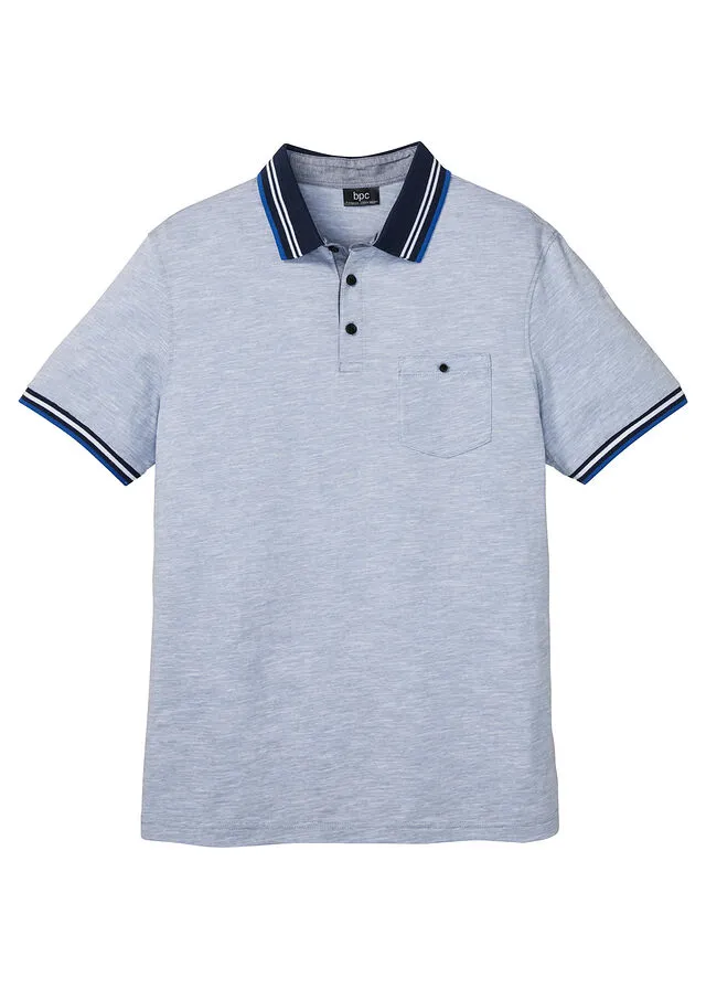 Camiseta de tipo polo Azul claro jaspeado