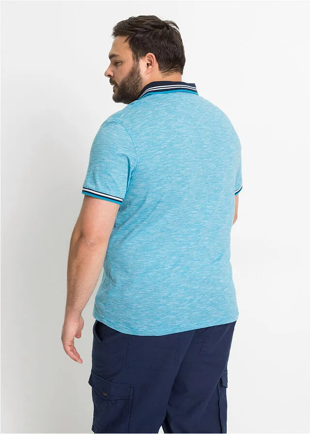 Camiseta de tipo polo Azul claro jaspeado