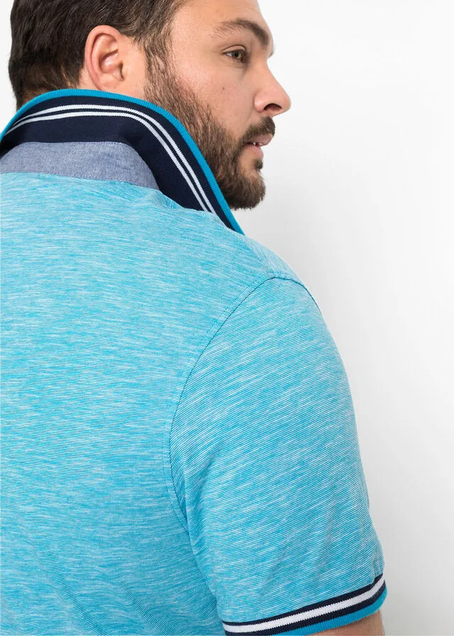 Camiseta de tipo polo Azul claro jaspeado