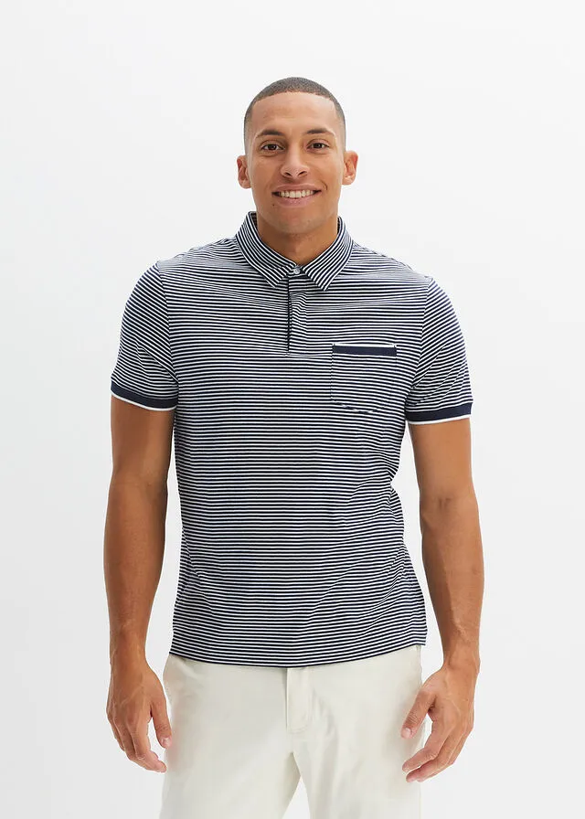 CAMISETA DE TIPO POLO AZUL MARINOBLANCO DE RAYAS