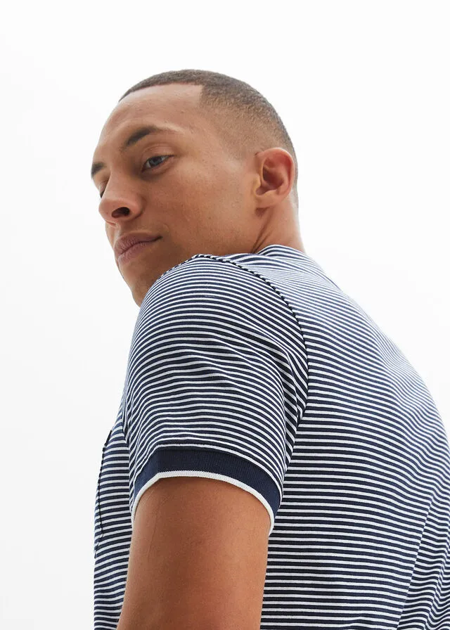 CAMISETA DE TIPO POLO AZUL MARINOBLANCO DE RAYAS