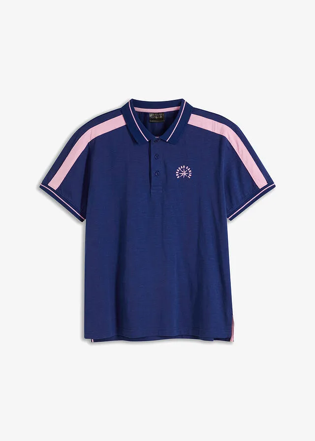 CAMISETA DE TIPO POLO AZUL OXFORDROSA