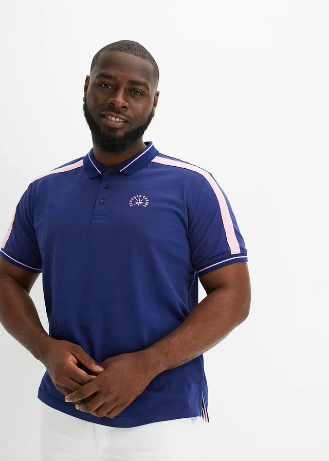CAMISETA DE TIPO POLO AZUL OXFORDROSA