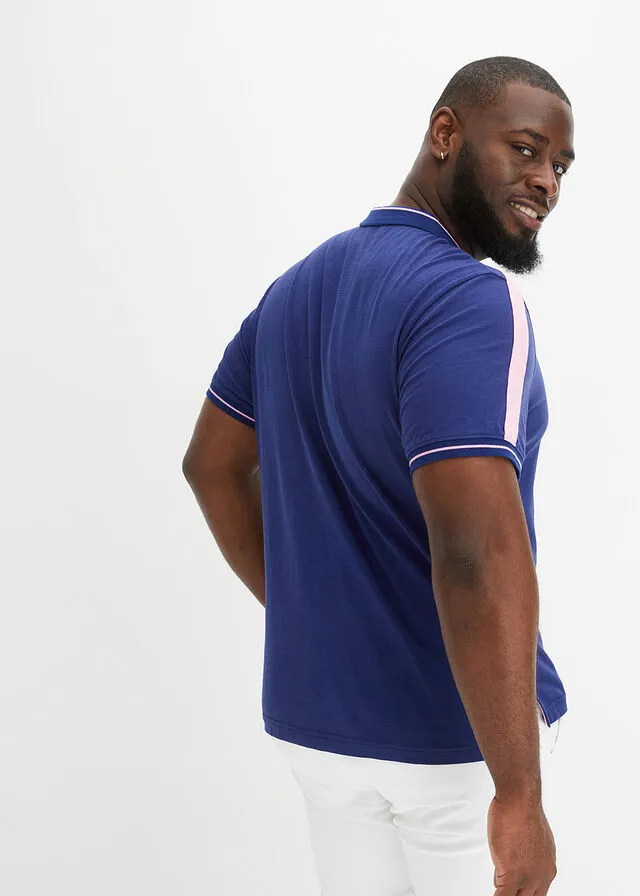 CAMISETA DE TIPO POLO AZUL OXFORDROSA