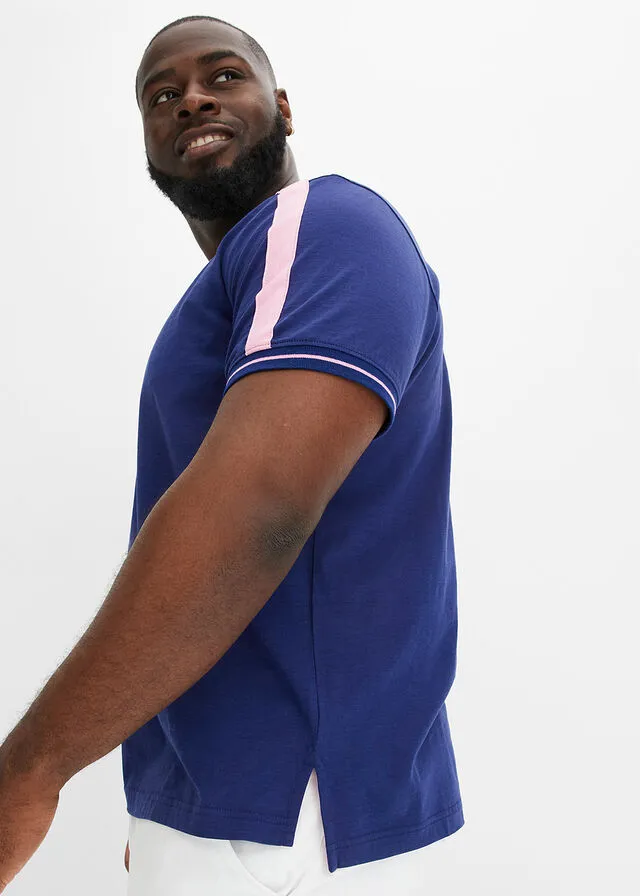 CAMISETA DE TIPO POLO AZUL OXFORDROSA