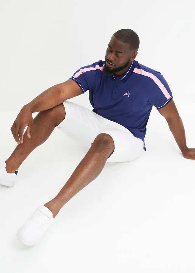 CAMISETA DE TIPO POLO AZUL OXFORDROSA