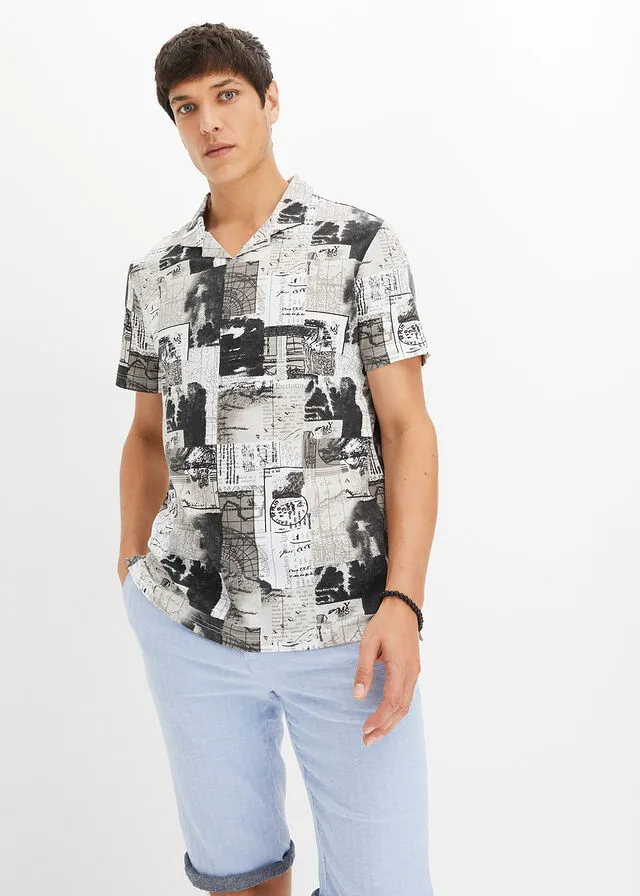 CAMISETA DE TIPO POLO BLANCOGRIS