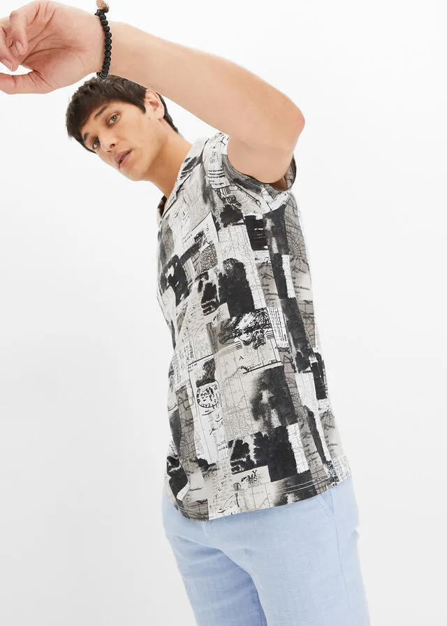 CAMISETA DE TIPO POLO BLANCOGRIS