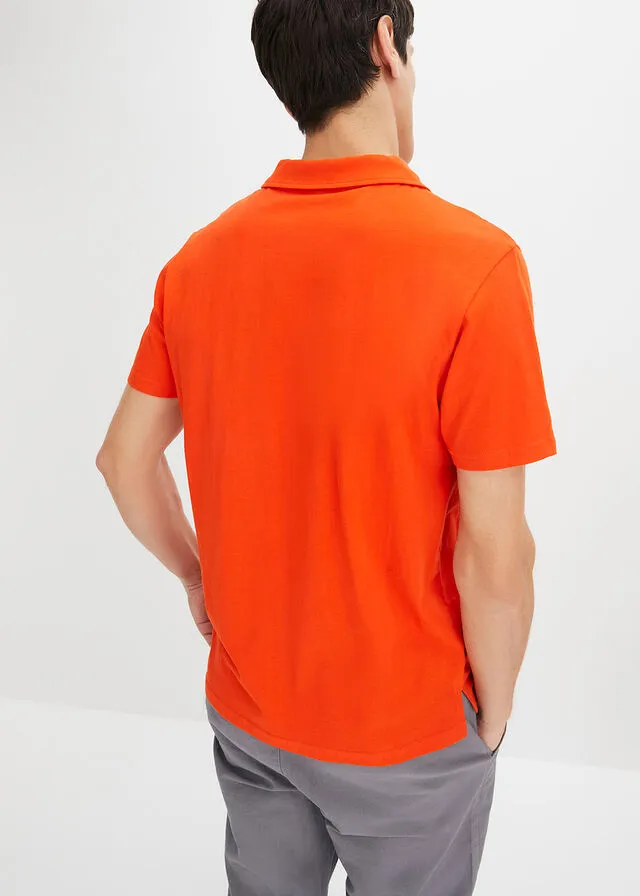 Camiseta de tipo polo naranja sangre