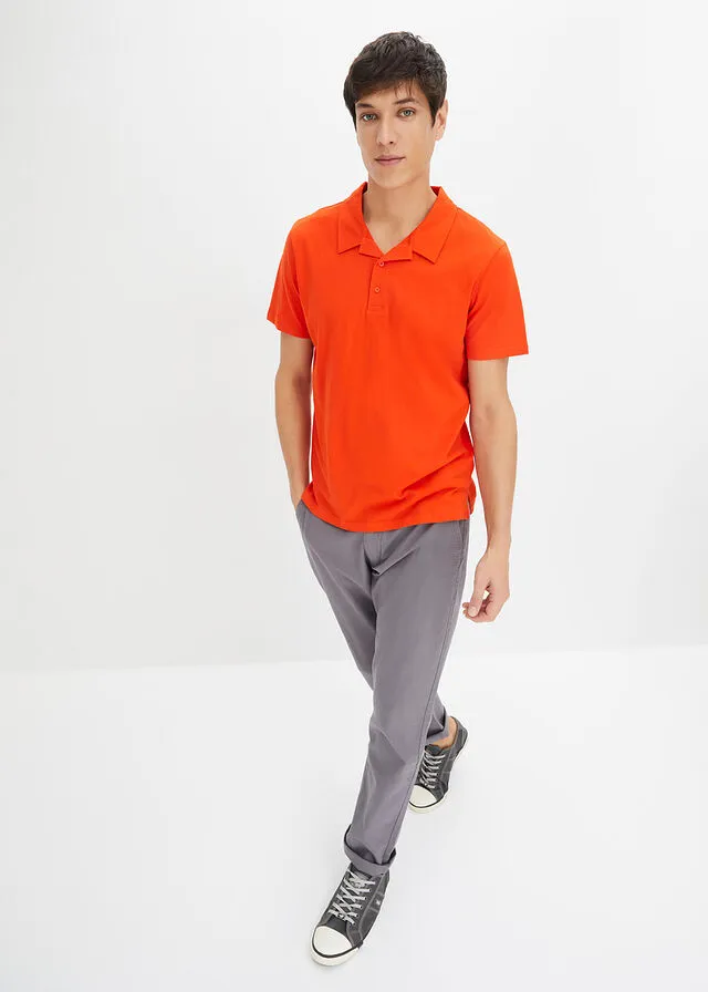 Camiseta de tipo polo naranja sangre
