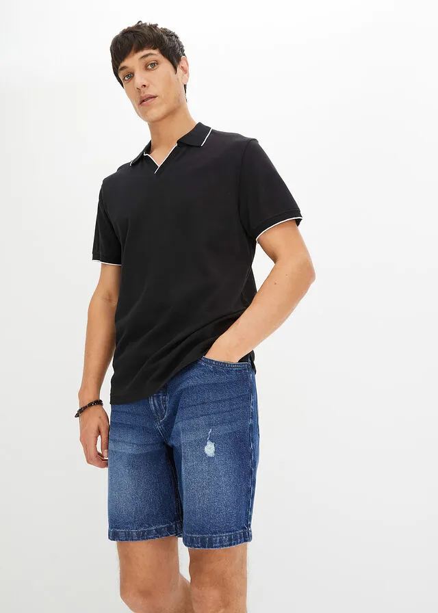 CAMISETA DE TIPO POLO NEGROBLANCO