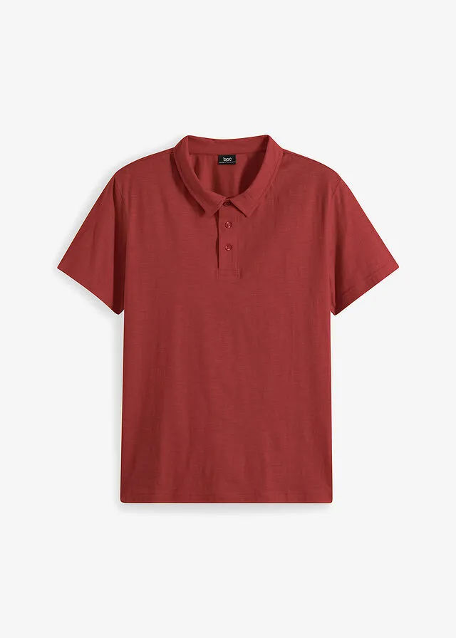 Camiseta de tipo polo rojo carmín