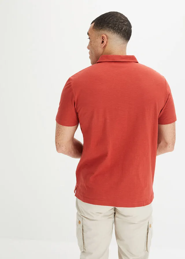 Camiseta de tipo polo rojo carmín
