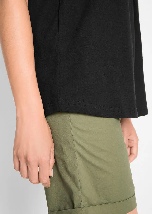 Camiseta de tirantes con crochet en la parte delantera Negro