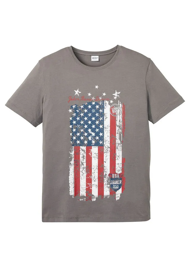 Camiseta Gris ahumado estampado