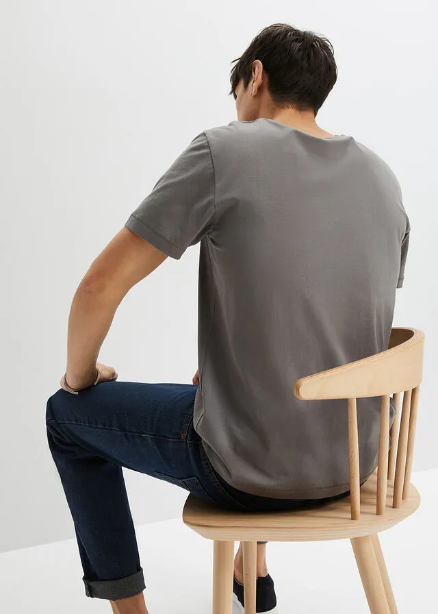 Camiseta Gris ahumado estampado