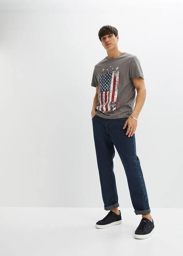 Camiseta Gris ahumado estampado
