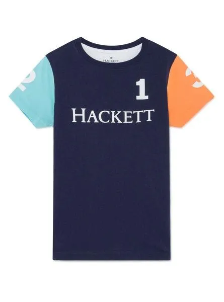 camiseta hackett logo multicolor para niño