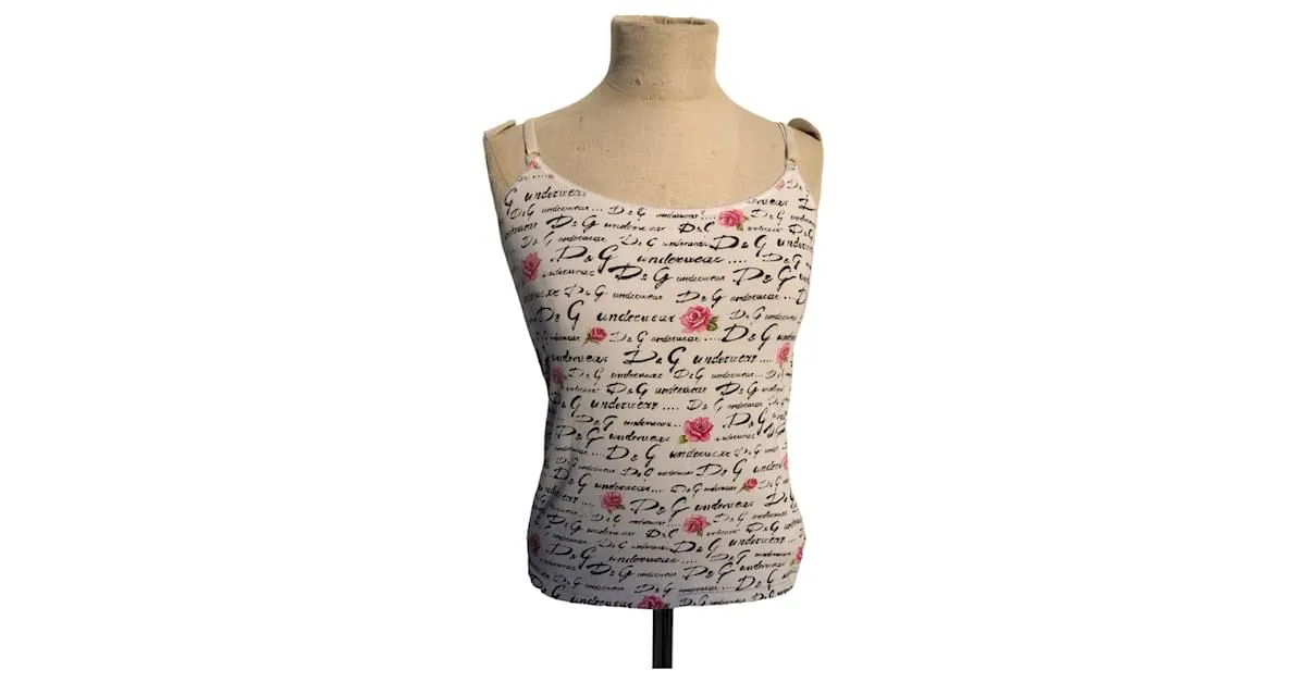 Camiseta interior ajustable Dolce & Gabbana Negro Rosa Blanco 