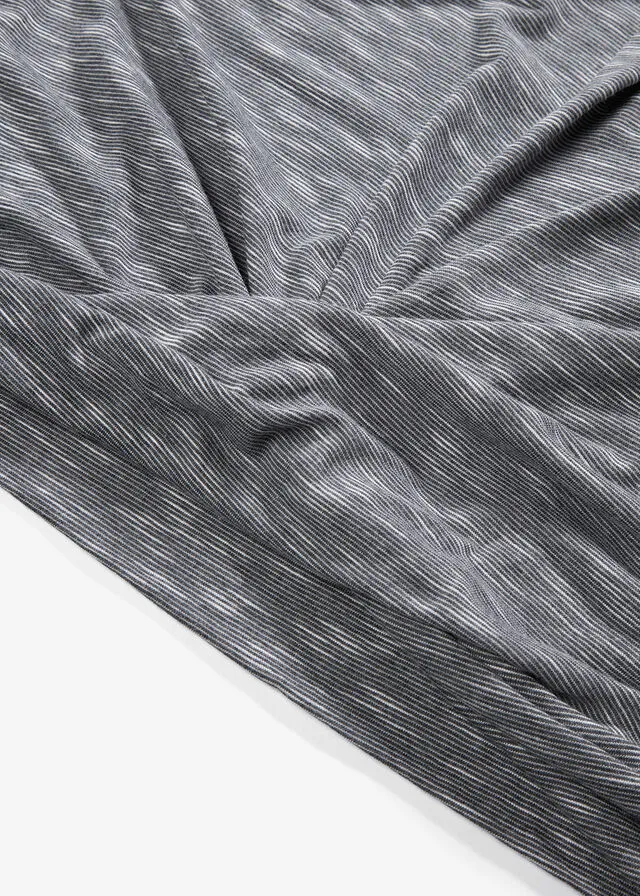 Camiseta jaspeada con nudo Gris jaspeado