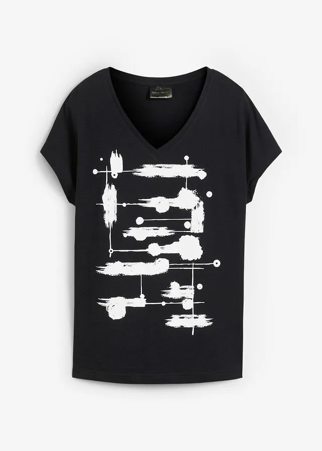 CAMISETA NEGROBLANCO ESTAMPADO