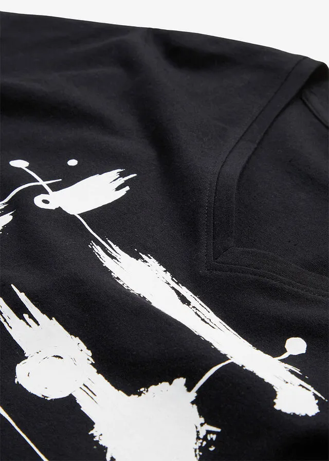 CAMISETA NEGROBLANCO ESTAMPADO
