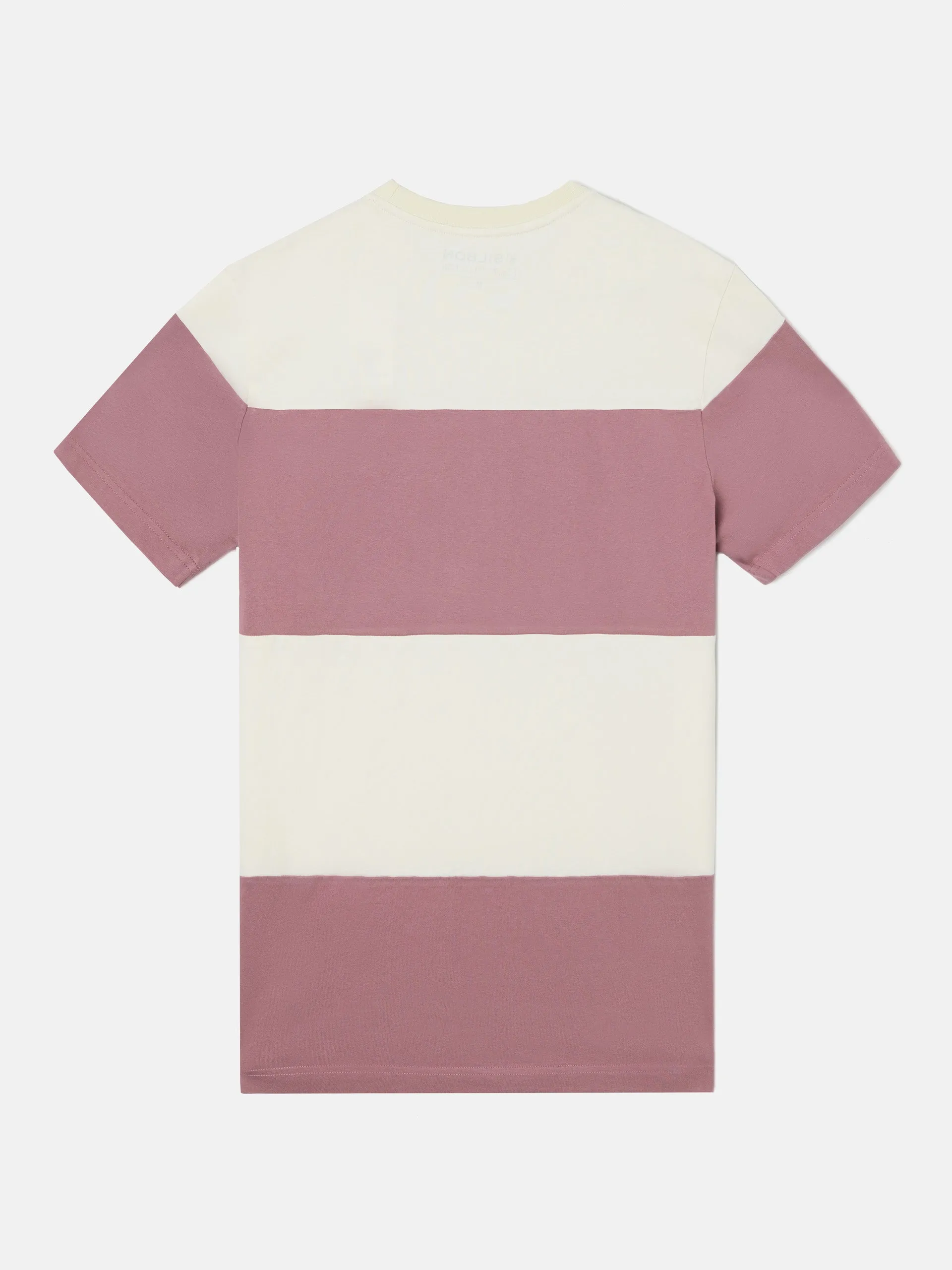 Camiseta raya ancha burdeos