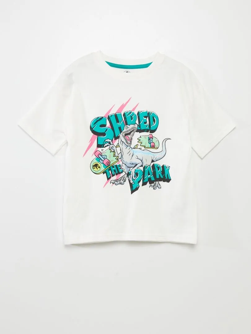 CAMISETA 'JURASSIC PARK'  BLANCO