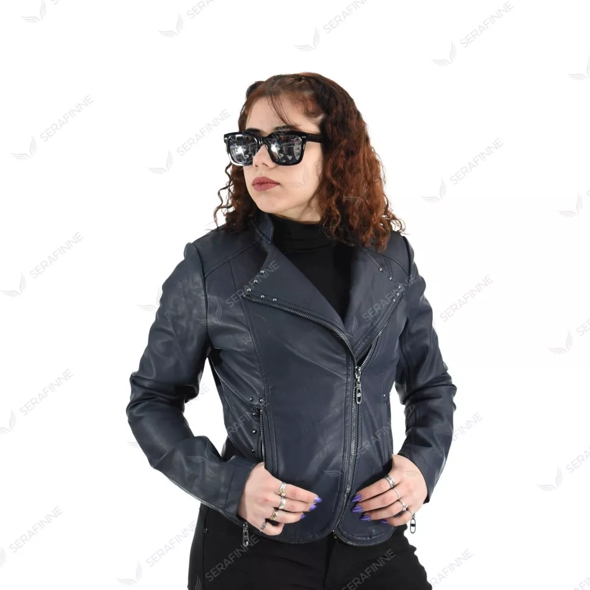 Campera Mujer Corta Elegante Ecocuero Piel Santellon 15500